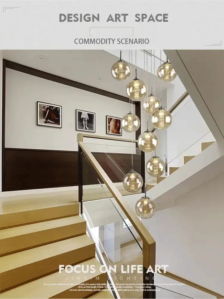 Chandelier Decorbites modern loft amber glass spiral dining pendant with globe pendants on Tampa Home & Garden Store