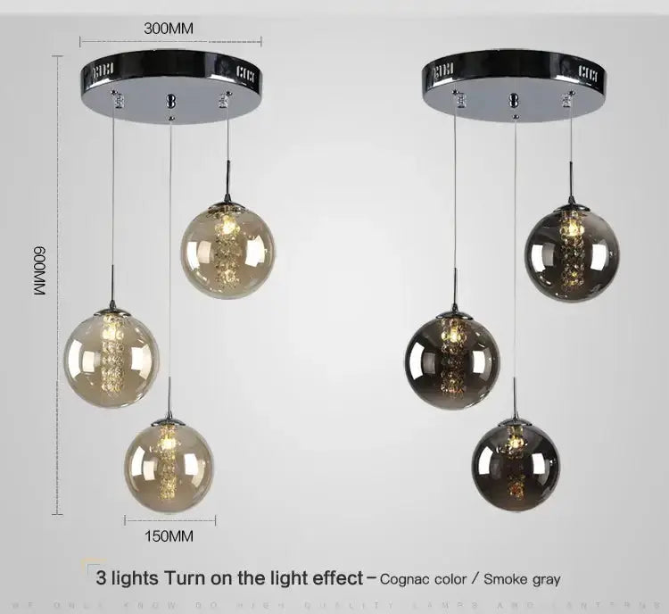 Chandelier Modern loft amber and cognac glass spiral pendant by Decorbites, 2 pendants on Tampa Home & Garden Store