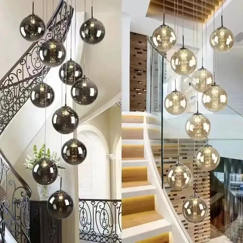 Chandelier Decorbites modern loft dark amber glass spiral pendant cluster for dining room on Tampa Home & Garden Store