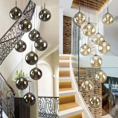 Chandelier Decorbites modern loft dark amber glass spiral pendant cluster for dining room on Tampa Home & Garden Store