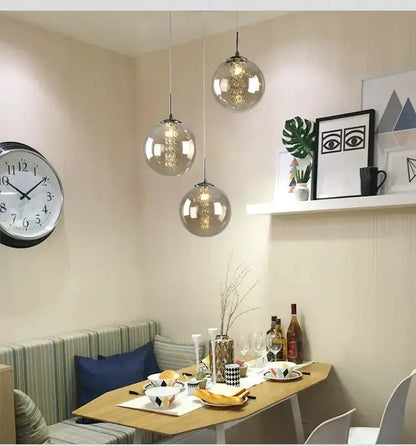 Chandelier Decorbites modern loft dark amber glass spiral with three pendant globes dining table on Tampa Home & Garden Store