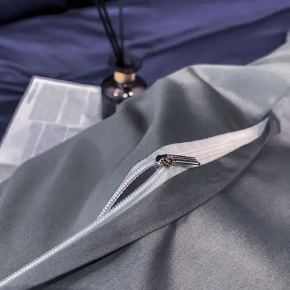 Duvet cover set by Decorbites in gray Egyptian cotton with metal zipper on Tampa Home & Garden Store