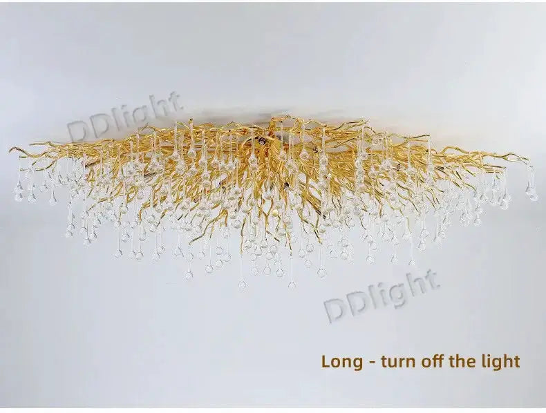 Chandelier gold branch crystal dining pendant light Decorbites on Tampa Home & Garden Store
