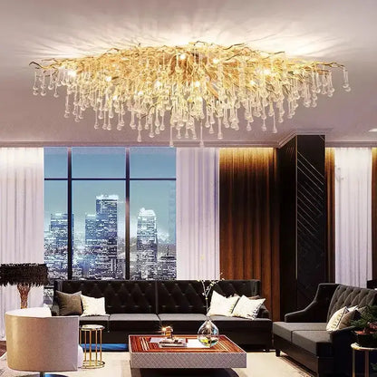 Chandelier gold branch crystal pendant light for dining room by Decorbites on Tampa Home & Garden Store