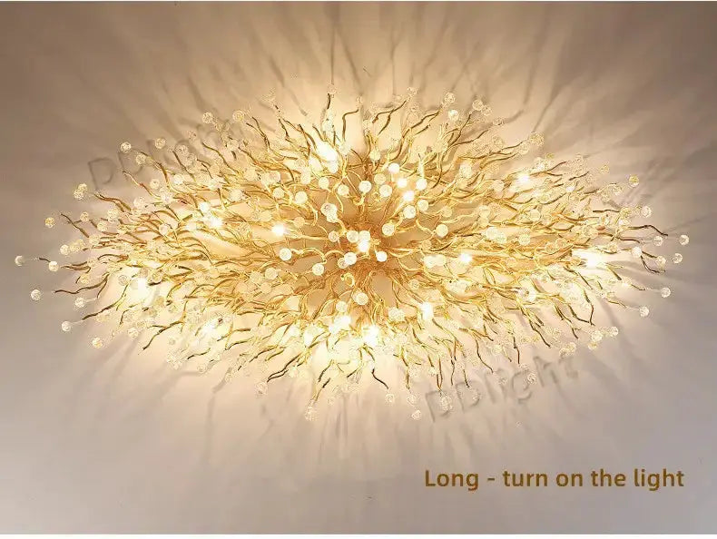 Chandelier luxury gold branch crystal dining room pendant light by Decorbites on Tampa Home & Garden Store