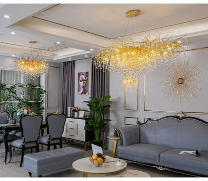 Chandelier Decorbites gold branch crystal pendant chandelier, 2 fixtures visible on Tampa Home & Garden Store