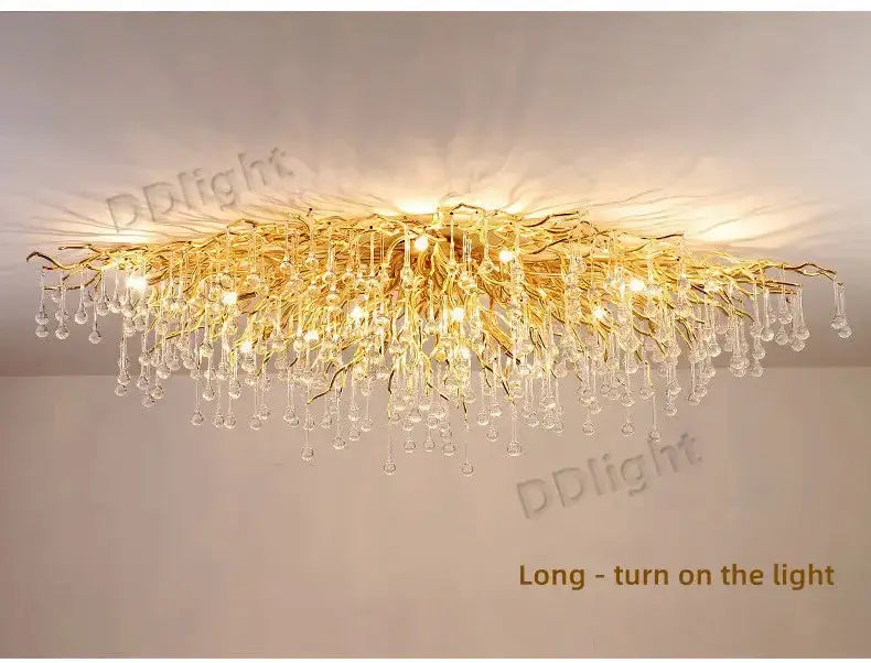 Chandelier Decorbites luxury gold branch crystal dining room pendant light with crystals on Tampa Home & Garden Store