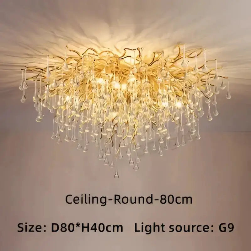 Chandelier Decorbites luxury gold branch crystal dining room pendant light on Tampa Home & Garden Store