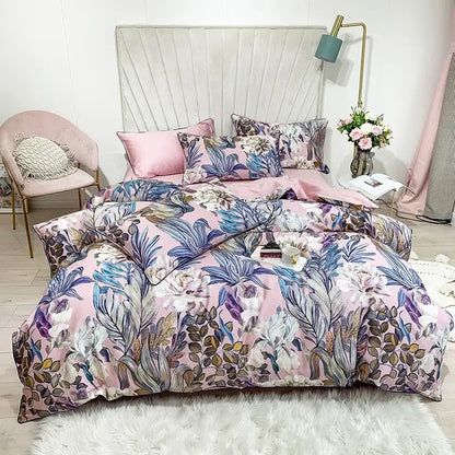 Quilted Navy and Gold Egyptian Cotton Bedding