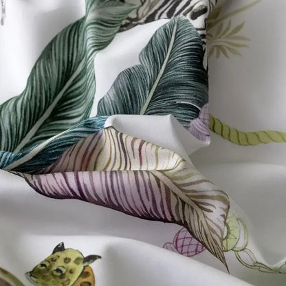 Blue Floral Cotton Duvet Cover and Sheets