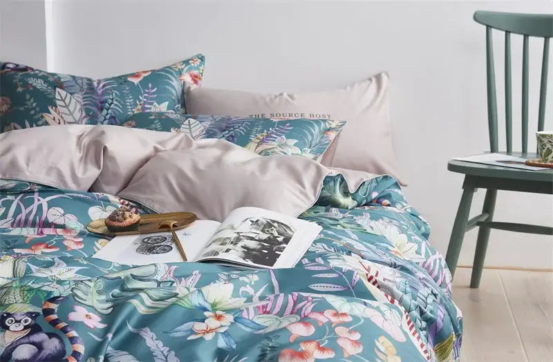 Quilted Navy and Gold Egyptian Cotton Bedding