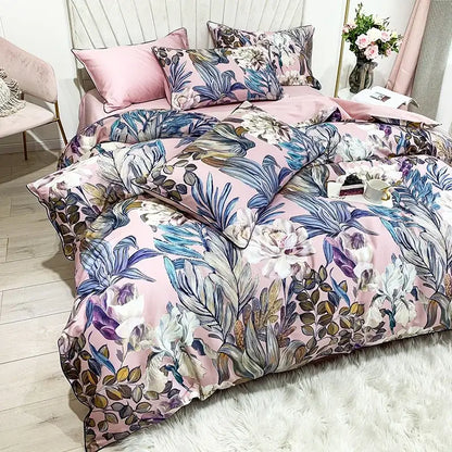 Quilted Navy and Gold Egyptian Cotton Bedding