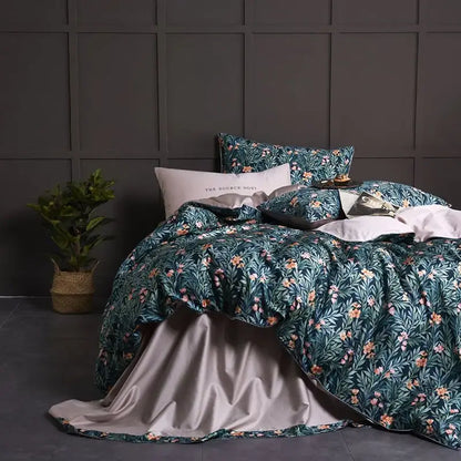 Premium Green Floral Cotton Bedding and Sheets
