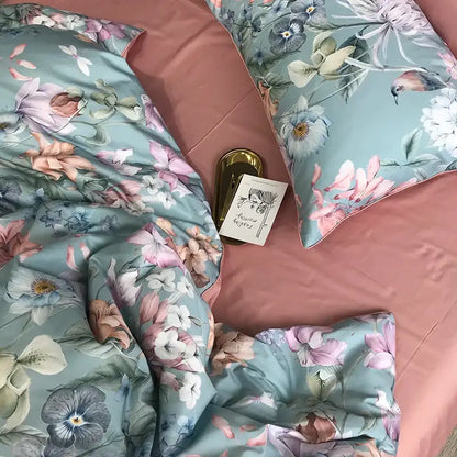 Premium Green Floral Cotton Bedding and Sheets