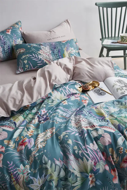 Premium Green Floral Cotton Bedding and Sheets