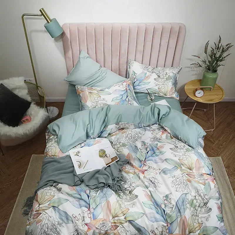Premium Green Floral Cotton Bedding and Sheets