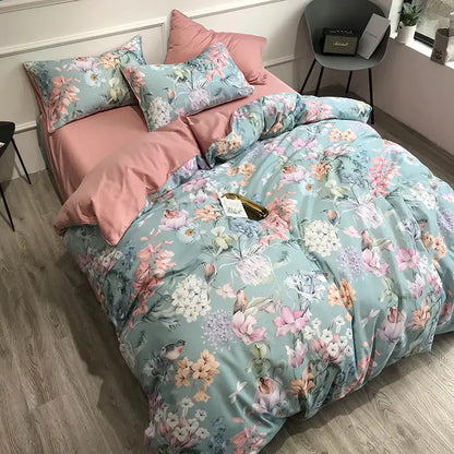 Premium Green Floral Cotton Bedding and Sheets