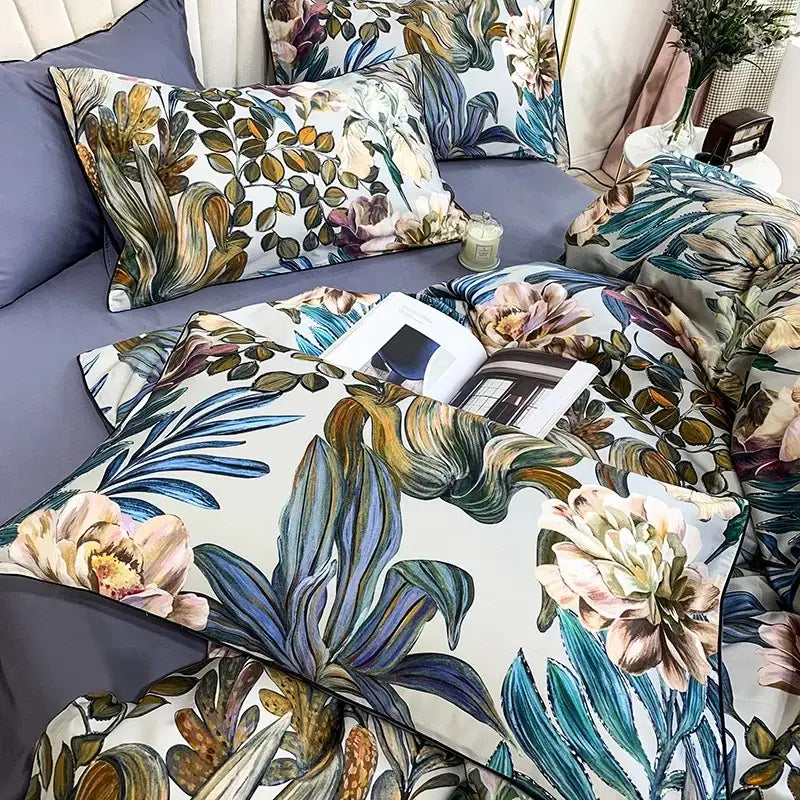 Premium Green Floral Cotton Bedding and Sheets