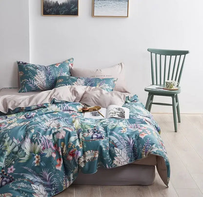 Premium Green Floral Cotton Bedding and Sheets