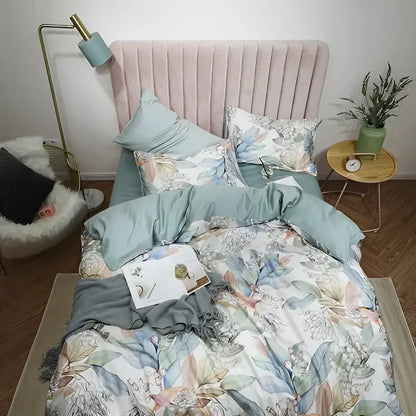 Premium Green Floral Cotton Bedding and Sheets