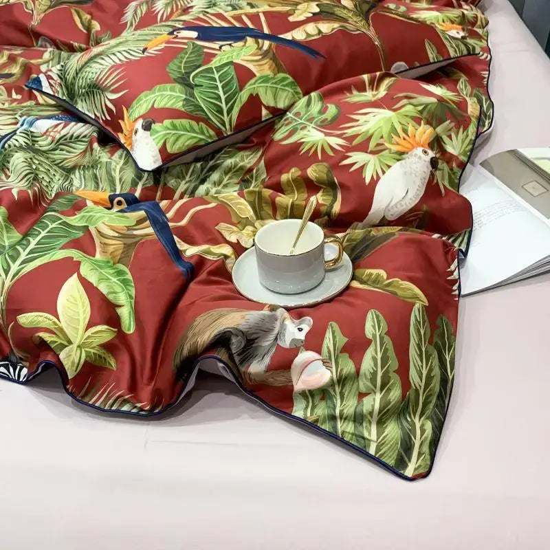 Premium Green Floral Cotton Bedding and Sheets