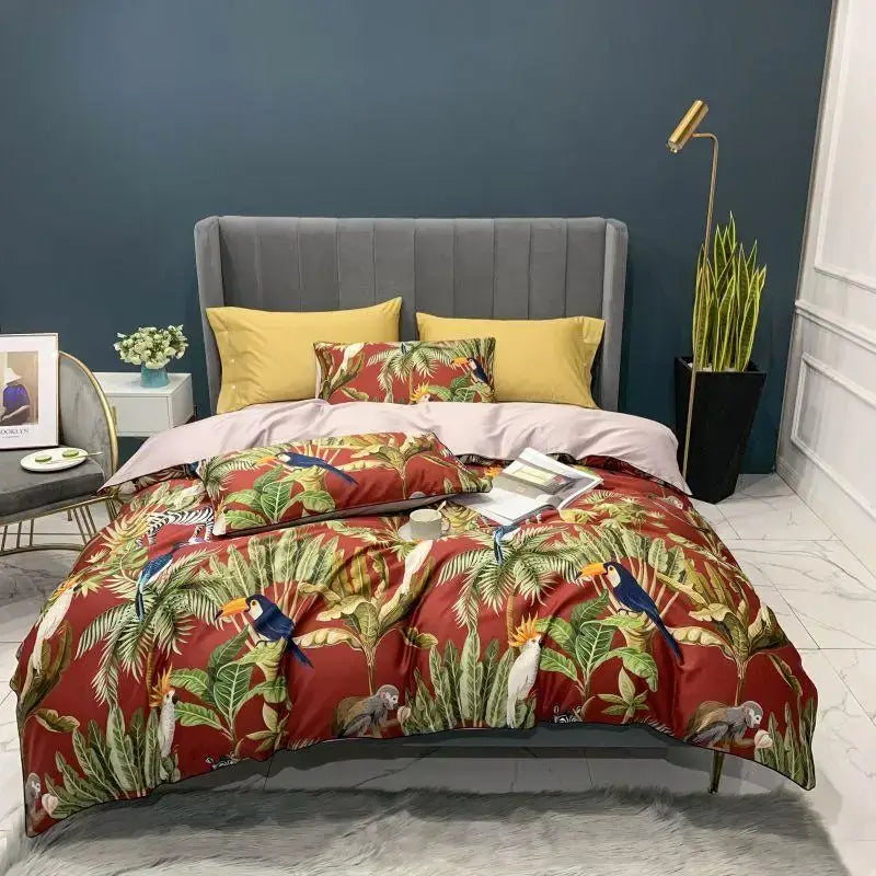 Premium Green Floral Cotton Bedding and Sheets