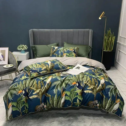 Premium Green Floral Cotton Bedding and Sheets