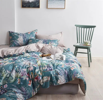 Premium Green Floral Cotton Bedding and Sheets