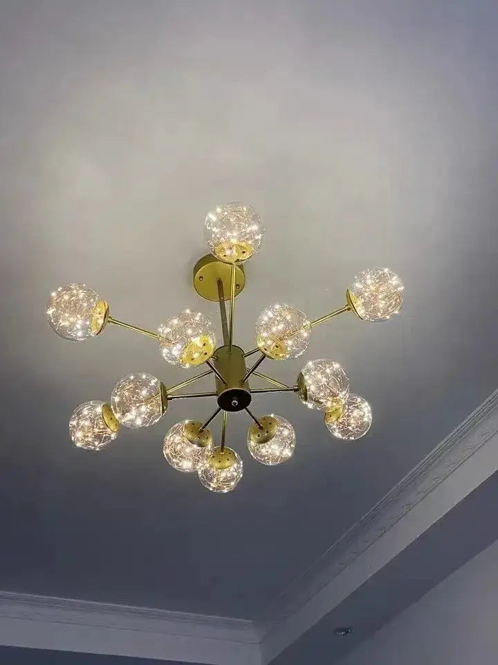 Decorbites modern black glass ball chandelier with remote control for living room on Tampa Home & Garden Store