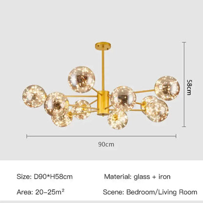 Chandelier Decorbites glass globe chandelier with gold finish and remote control light on Tampa Home & Garden Store
