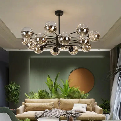 Chandelier by Decorbites: modern black glass ball chandelier with remote control lighting on Tampa Home & Garden Store