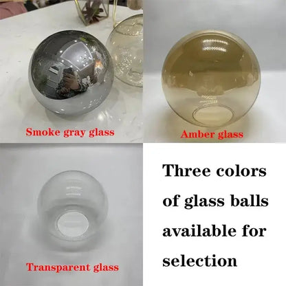 Chandelier: modern black glass ball fixture with smoke gray, amber, transparent balls on Tampa Home & Garden Store