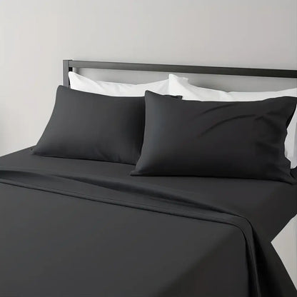 Gray Satin Cooling Bed Sheet Set and Pillowcases