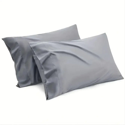 Gray Satin Cooling Bed Sheet Set and Pillowcases