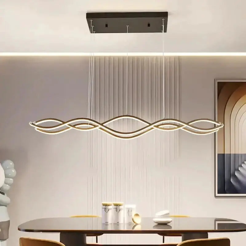 Chandelier modern white wavy LED pendant light Decorbites for dining room on Tampa Home & Garden Store