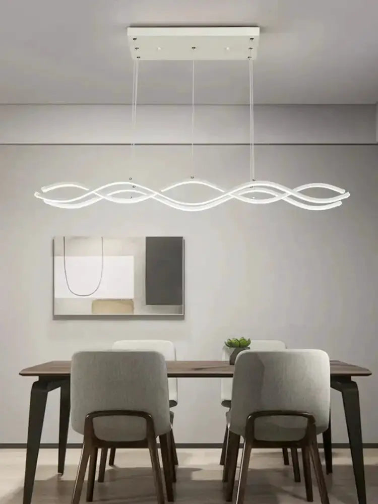 Chandelier Decorbites modern white wavy LED pendant light for dining room on Tampa Home & Garden Store