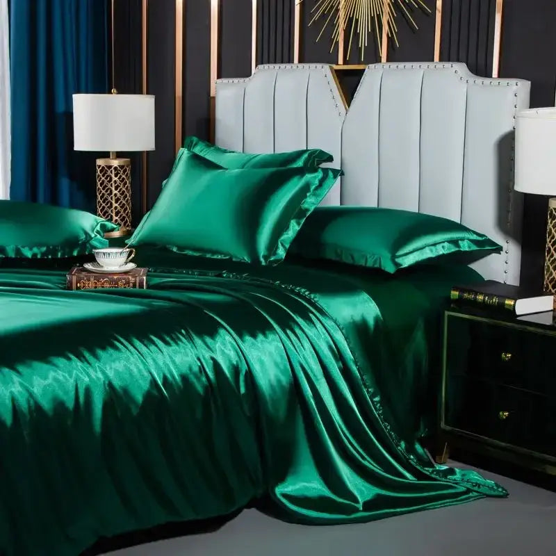 Jade Silk Premium Duvet Cover and Pillow