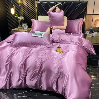 Luxury Violet Rayon Silk Bedding Set and Sheets