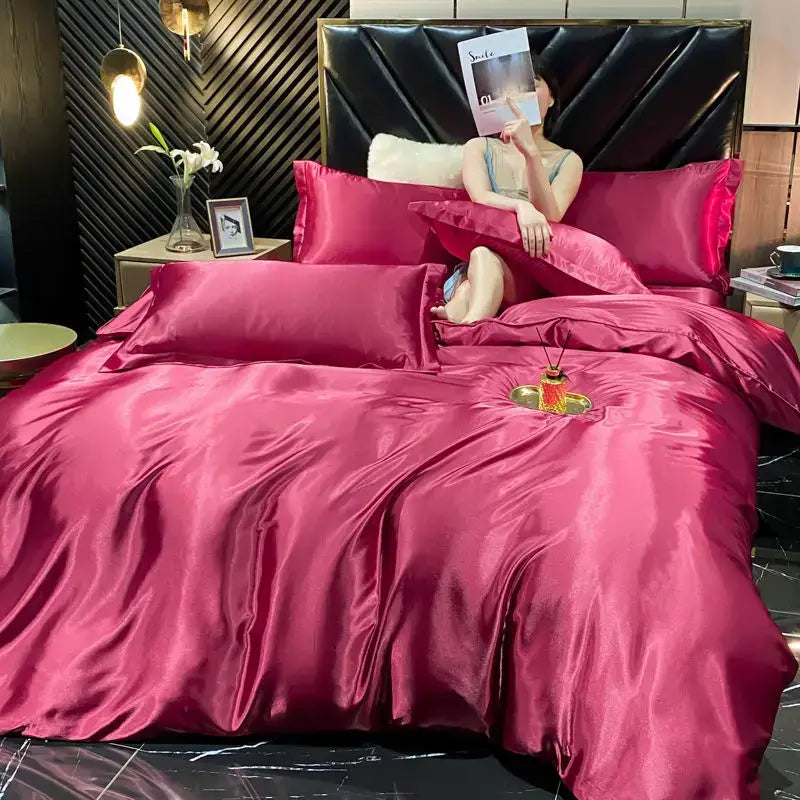 Luxury Violet Rayon Silk Bedding Set and Sheets