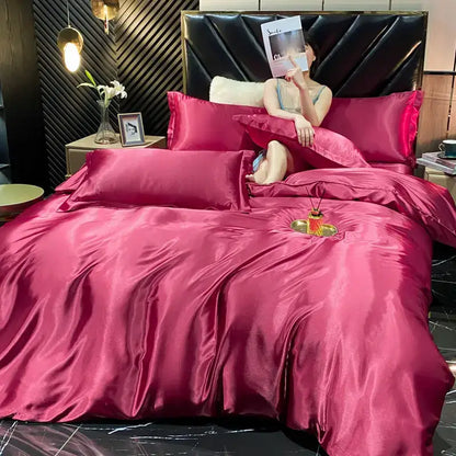 Luxury Violet Rayon Silk Bedding Set and Sheets