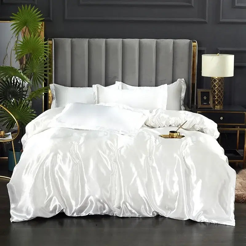Luxury Black And Satin Silk Bedding Set For Home