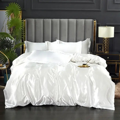 Luxury Black And Satin Silk Bedding Set For Home