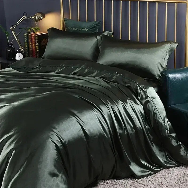Luxury Satin Deep Teal Bedding Set and Sheets