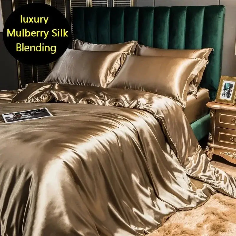 Luxury Satin Deep Teal Bedding Set and Sheets