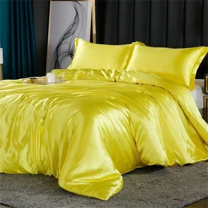 Green And Satin Fitted Luxury Bedding Set