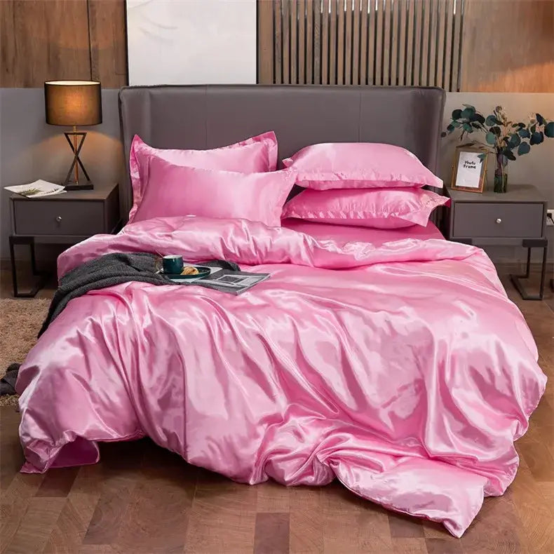 Premium Solid Satin Bedding Set and Sheets