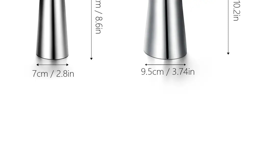 Decorbites silver stainless steel vases, conical two-size set on Tampa Home & Garden Store