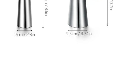 Decorbites silver stainless steel vases, conical two-size set on Tampa Home & Garden Store