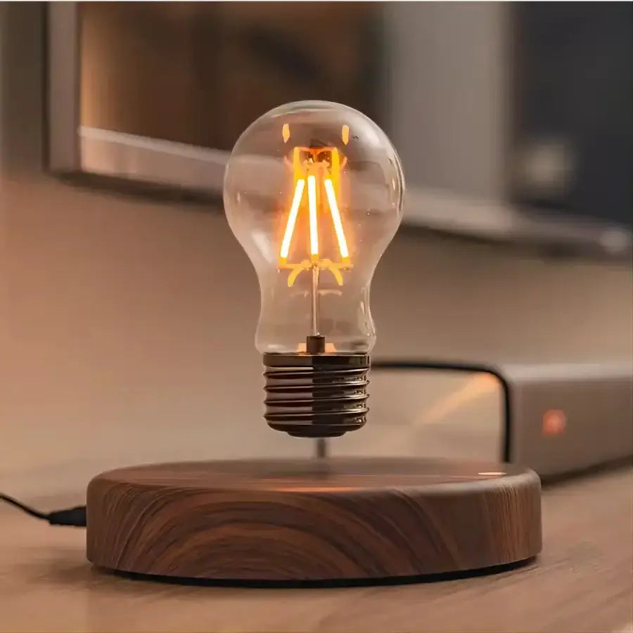 Vintage Wood Magnetic Levitation Lamp for Bedroom