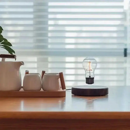 Vintage Wood Magnetic Levitation Lamp for Bedroom